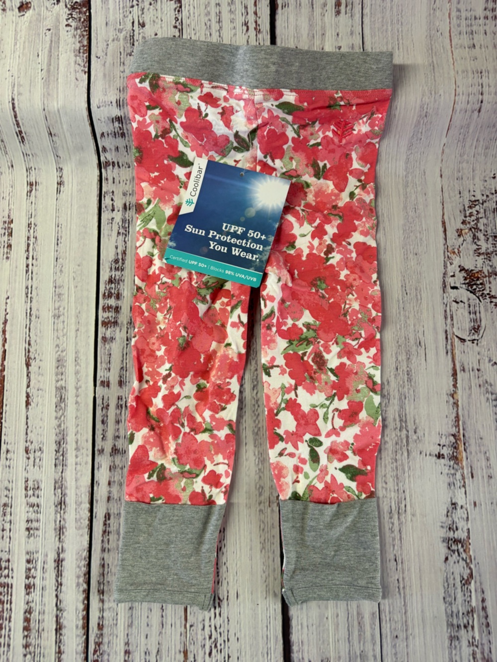 Coolibar Pink Floral UPF 50+ Kids Leggings